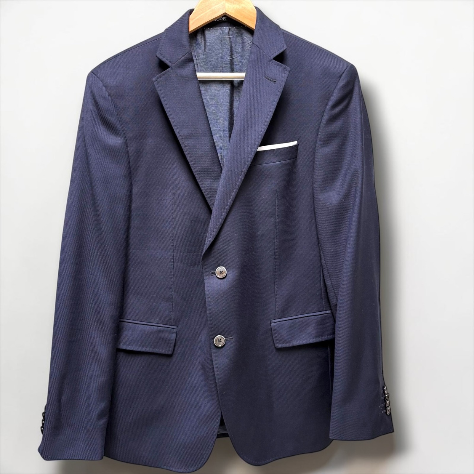 Joop! Mens Navy Blue Marlane Primatist Super 100s Wool Modern Fit Blazer Jacket